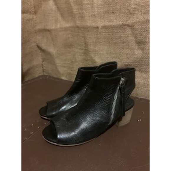 Dune London Size 6  Joselyn Black Leather Bootie Open Toe - Picture 2 of 7